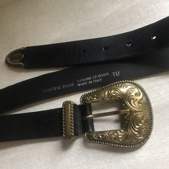 Women’s Italian Leather & Brass Belt - Picture 6 of 6